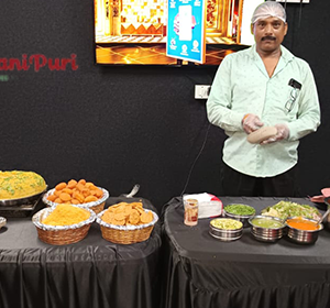 Pani Puri and chaat catering counter in Mumbai